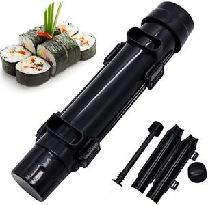 Yeelua Sushi Making Kit, Multifunctional Sushi Maker Bazooka Sushi Roller, Sushi Roll Kit, Sushi Mould for DIY Sushi More Diversified,Vegetable Meat DIY Roll Tool(Black)