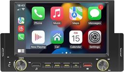 2024Newest Android 13.0 Single Din Car Stereo for Wireless Carplay&Android Auto,6.2 Inch Touch Screen Car Audio Compatible Voice Control/GPS/Backup Camera/Bluetooth5.0/MirrorLink/FM/TF/USB/AUX