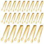 Akamino 30 Pcs Mini Gold Tongs, 4.3 Inch Stainless Steel Mini Kitchen Tongs, Serving Utensils Appetizers Tongs Sugar Tongs for Party,Coffee Bar,Desserts