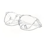 LeonDesigns Safety Goggles Anti-Fog Tactical glasses with Side Shields Clear Safety glasses with Anti-Scratch UV400 protection Lens Goggles Inside Eyeglasses (Square transparent)