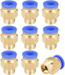 uxcell Straight Pneumatic Push to Quick Connect Fittings G1/4 Male x 6mm Tube OD 9pcs