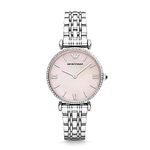 Emporio Armani Womens Analog Pink Dial Women's Watch-Ar1779, Band Color:Stainless Steel