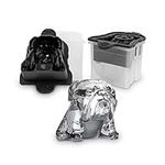 Tovolo Bulldog, Slow-Melting, Leak, Reusable, & BPA-Free Craft Ice Molds for Whiskey, Cocktails, Coffee, Fun Drinks, and Gifts, Set of 2, Charcoal