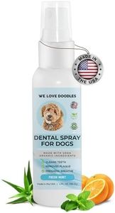 We Love Doodles Dog Dental Spray | Organic Dental Solutions Plaque & Tartar Control Spray | Natural Oral Care Dog for Healthy Teeth & Gums, Freshens Breath Spray | 4oz