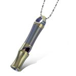 TACRAY TC4 Titanium Outdoor Whistle, Loud Portable Keychain Necklace Whistle for Emergency Survival, Life Saving, Hiking, Camping, and Pet Training (Purple + Blue)