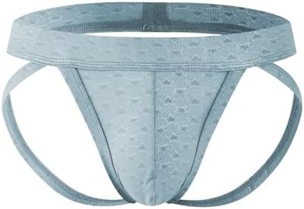 KAREN SPACE Mens Sexy Underwear Lace Jock Straps for Men Athletic Supporter Underwear, Grey, S