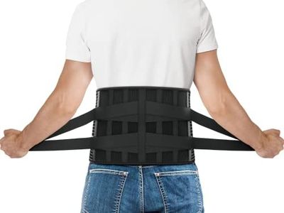 TECH THERAPEUTICS Faja Lumbar Hombre y Mujer - Cinturón Lumbar con Soporte para Espalda y Abdomen, Apto para Deporte, Trabajo, Vida Personal - Negra - Talla L/XL