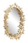 Deco 79 Metal Butterfly Room Wall Mirror Oval 3D Entryway Mirror, Wall Mounted Mirror 19" x 5" x 33", Gold