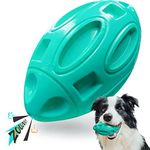 EASTBLUE Squeaky Dog Toys for Aggressive Chewers: Rubber Interactive Puppy Ball with Squeaker,Almost Indestructible Tough Durable Pet Chew Toys for Medium and Large Breed