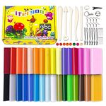 iFergoo 32 Color Polymer Clay Starter Kit, 20g/Block Multicolor Modeling Clay Soft and Nontoxic Oven Bake Clay Kit with Sculpting Tools, Children Boys Girls Toys