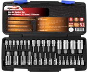 EPAuto Hex Bit Socket Set, SAE x 16, Metric x 16, 32 Pieces