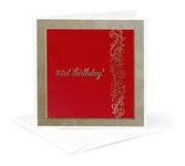 3dRose gc_32974_5 6 x 6-Inch"93Rd Birthday Red and Gold Design" Greeting Card