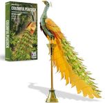 Piececool 3D Metal Model Kit for Adults - Colorful Peacock DIY 3D Metal Jigsaw Puzzle for Adults