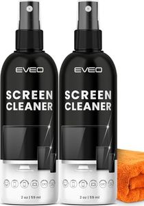 Screen Cleaner Spray - TV screen cleaner spray and Microfiber cloth kit, Computer Screen Cleaner & Car Screen Cleaner for TV, Monitor, Laptop, MacBook, iPad, iPhone and Electronic Devices - 8oz(4ozx2)