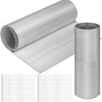 Datanly Exhaust Heat Shield Automotive, Embossed Aluminum Heat Shield Material with 20 Pcs Cable Metal Zip Ties for Heat Barrier, Fire Wall, Exhaust Wrap, Wall Behind Grill (15" x 93")