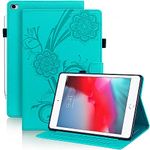 Kitzomi Case for iPad 9.7 inch iPad 6th/5th Gen, iPad Air 2 /iPad Air 1，Premium PU Leather Folio Flip Cover with Adjustable Kickstand，Pencil Holder with Wallet Case for iPad 9.7，Turquoise