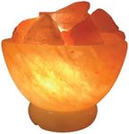 12V 12W Fire Bowl Himalayan Pink Salt Lamp Carved Rock Crystal Light Bulb On/Off