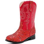 Motasha Girls Cowboy Boots Toddler Girls Boots Cowgirl Boots For Girls Little Kids Heels Fashion Ankle Western Boots Horseback Riding Boots (CA-M7101 Se Red 13)