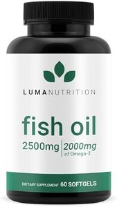 Luma Nutrition Omega 3 Fish Oil Supplement - Extra Strength 2500mg - 2000mg EPA & DHA - Brain and Heart Health - 60 Softgels