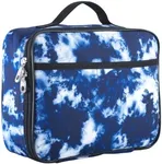 Fenrici Tie Dye Lunch Box for Boys, Girls, Kids Insulated Lunch Bag for School, Soft Sided Compartments, Spacious, BPA Free, Food Safe,10.8in x 8.5in x 2.8in, Tie Dye, Blue