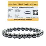 Crystal Heaven Silver Hematite Bracelet for Women Men with Healing Crystal and Reiki Stone - Beautiful Gemstone Beaded Bracelet for Balance, Harmony & Positive Energy