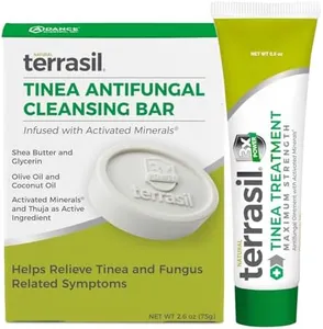 Terrasil Tinea Versicolor Treatment Cream + Tinea Soap Kit, 2-Product Kit Made in The USA, Clinically Proven 1% Clotrimazole Treats Most Tinea Infections (.5 oz Tube + 75gm Soap)