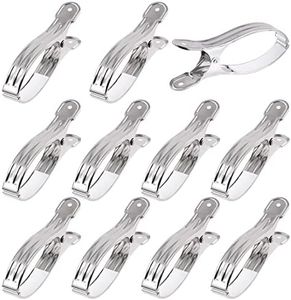 Cimeton 10Pcs Stainless Steel Greenhouse Clamps, Heavy Duty Garden Clips Greenhouse Clips with Large Open for Fixing Netting Cover Film Closing Snack Bags Clothes Pins (16cm/6.3inch)