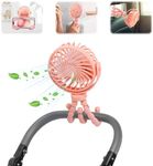 Okdance Pram Fan Clip On Stroller, Mini Portable Pram Fan, Small Handheld Fan with Night Light USB Rechargeable, 3-Speed, 360° Rotate Flexible, for Car, Stroller, Bike, Camping