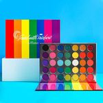 Eyeshadow Palette Colourful Rainbow Matte And Shimmer Pressed Glitter, Pigmented Eye Shadow Pallets Pink Red Orange Yellow Green Blue Purple 35 Colour,Blendable Bright Makeup Palette For Women