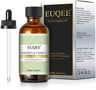 EUQEE Coconut & Vanilla Fragrance Oils, Premium Essential Oils with Glass Dropper for Diffusers, Candle Making, DIY Soap (2.02 Fl oz/60 ml)