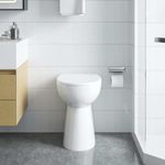 Gecheer Rimless Toilet with Soft Close Seat - White Ceramic, Easy Clean, Suitable for Tall People and Seniors, 50.5 x 36.5 x 50 cm Model145779