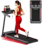 Walking Pad Treadmill with 12% Incline & Handrail, 3.0 HP Brushless Motor, 330 lb Capacity, 0.6-6.2 MPH, Compact Under-Desk Foldable Treadmill with LED Display and Cup Holders for Home Office