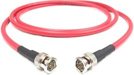 Custom Cable Connection 75 Foot HD-SDI 3G RG6 BNC to BNC Video Coaxial Cable (75 Ohm) Red 4.5Ghz - Made in The USA - (108301-75RED)