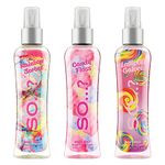 Body Mist by So…? Womens Lollipop Galore, Rainbow Sorbet, Candy Floss Body Spray Mixed Fragrance 100ml Bundle (Pack of 3)