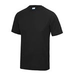 Just Cool Mens Performance Plain T-Shirt (XXL) (Jet Black)