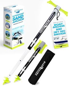 SandShark Supersport 2.0 - Ancoraggio per barche poco profonde, grande ancora per moto d'acqua, ancora PWC, pontone barca accessori per spiaggia e sandbar – regolabile 73,7 - 121,9 cm con custodia