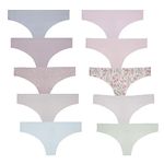 Sophie B by René Rofé Lingerie Women's 10 Pack Seamless No Show Invisible Panty Line Soft Stretch Hipster and Thong Underwear