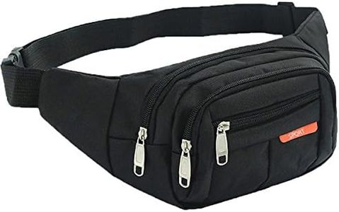 Hiking fanny packs for men waterproof, Gracteop Waist pack bag Unisex Hip Bum Bag with Adjustable Band for Outdoors Workout Traveling Casual Running Hiking Cycling Black, Black