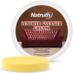 NATRUTH Leather Cleaner Cream with Scrub Sponge 300ml Natural Leather Repair Balsam, Leather Cleaner for Car Seats Leather Sofa Furniture Leather Clothing Leather Bag