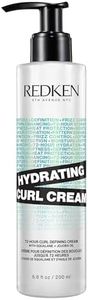 Redken Hydrating Curl Cream, Leave-in Cream for Curly Hair, Tames Frizz, Heat Protection, Curl Defining Cream, With Jojoba Oil and Squalane, Silicone-free, 200mL