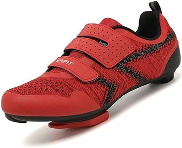 ULTIANT Cycling Shoes Mens Womens Compatible with Peloton Indoor Riding Shoes Road Bicycle Shoes with Look SPD SL Delta Cleats Outdoor Pedal Bike Shoes(Red_4,42)