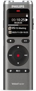 Philips DVT2075 VoiceTracer, Audio Recorder, MP3 and PCM, Microphones, Rich Stereo Sound. Sembly AI Trial License: Transcription, AI Created Summaries, AI Powered Meeting Insights