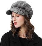 Superora Women Hat Cap Visor Beret Newsboy Cap Baker Newsboy Bakerboy Cabbie Gatsby Pageboy Visor Hat French Cotton Cap Classic Winter Hats Black