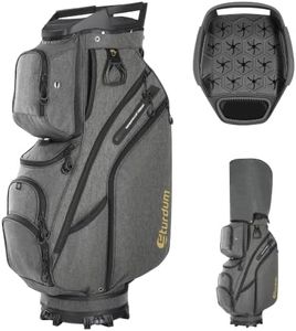 Sturdum Golf Cart Bag with Rubber Grip Top, Quiet & Safe 15 Way Organizer Full-Length Dividers, Lightweight Cart Bag with Cooler Pockets, Handles, Rain Cover for Men