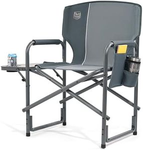 TIMBER RIDGE Chaise Pliante Camping Légère 3,3kg Fauteuil de Pêche Plage Portable Aluminium Support 180kg avec Table d'appoint