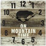 Youngs 17240 Wooden Bear Wall Clock, 12-inch Length X 2-inch Width X 12-inch Height