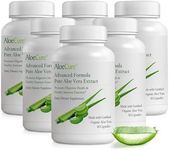AloeCure Organic Aloe Vera Capsules, 130,000mg Inner Aloe Leaf Equivelant per Serving, Support Gut Health & Digestive Comfort, Stomach Acid Buffer, Natural Immune Supplement, Aloin Free, 30 Capsules