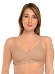 DAISY DEE Women's Girls Cotton Brassiere Non-Padded Wire-Free Full Coverage Comfort-fit with Strap Adjustment Everyday Use Seamless T-Shirt Bra (Skin_Size-34B) - NDSZN