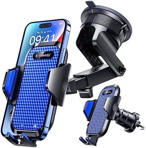 VANMASS [True Military-Grade] Car Phone Holder [2024 Best Suction & Clip] Cell Phone Mount for Dashboard Windshield Vent Truck Cradle Dash Stand for iPhone 15 Pro Max 14 13 12 Android, Blue