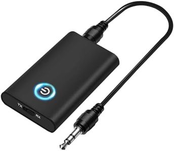MIKOWEN Bluetooth 5.0 Transmitter and Receiver, 2-in-1 Wireless 3.5mm Adapter Mini Portable 3.5mm Jack, Low Latency for PC/TV/Car Sound System/Wired Speakers